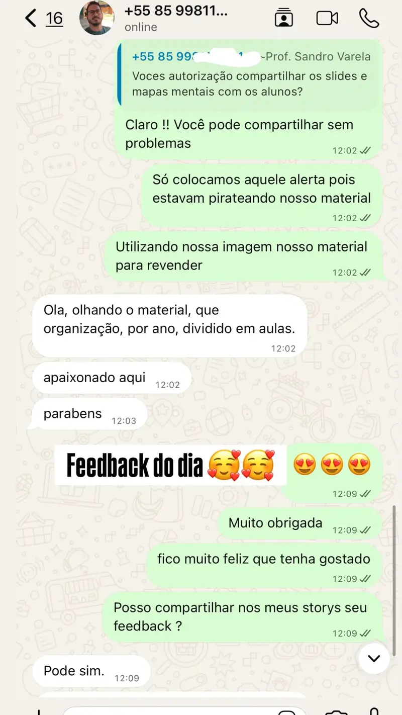 Depoimento de professor