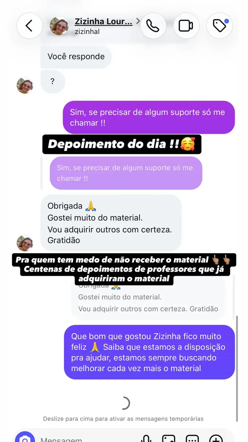 Depoimento de professor
